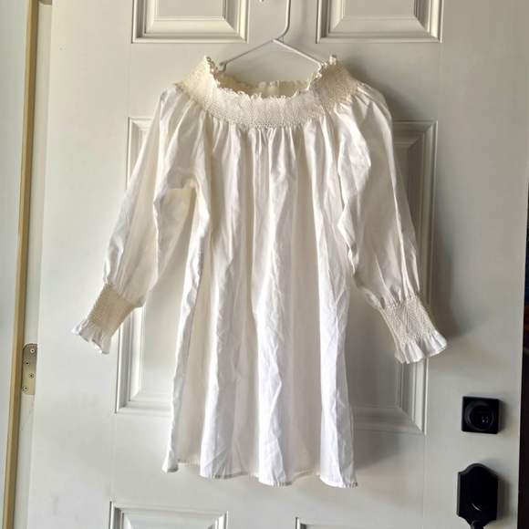 Forever 21 Boho Lagenlook Prairie Cottagecore Smockneck Mini Dress - Picture 1 of 5